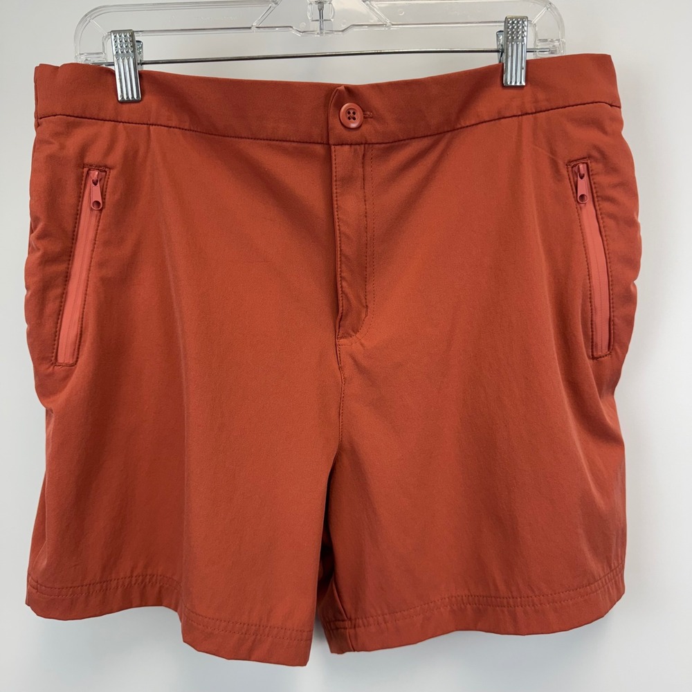 Aspen Womens XL Burnt Orange Hiking Golf Shorts Zipper Pockets Stretch Outdoor